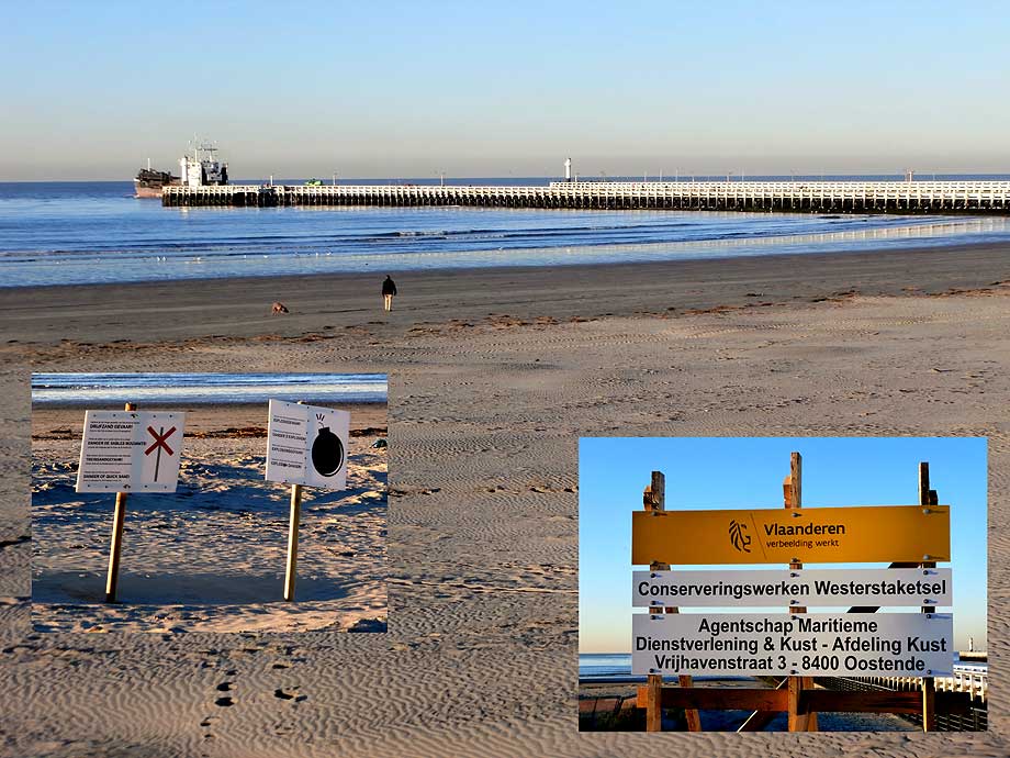 klaar maken van werfzone op het strand